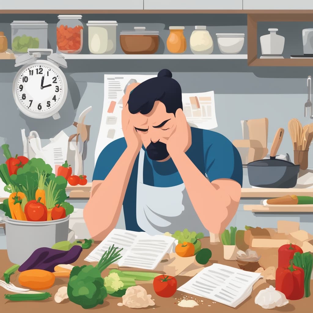 Person struggling with meal planning